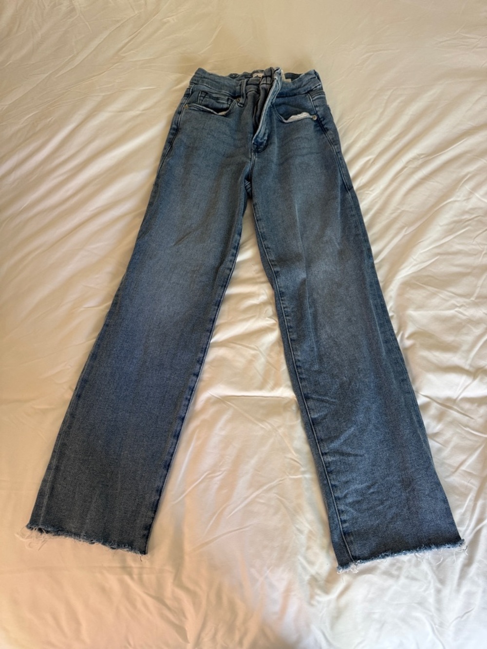 Good American medium Blue Wide Leg Jeans crop jeans size 26